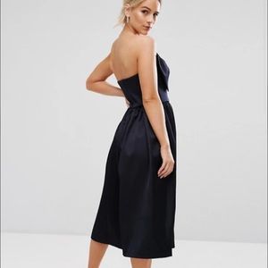 Jumpsuit In Bonded Satin with Bow Detail